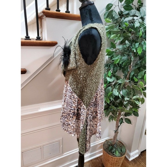 101 Idees Women's Green Cotton & Acrylic Sleeveless Knit Sweater Size Small - Picture 6 of 12